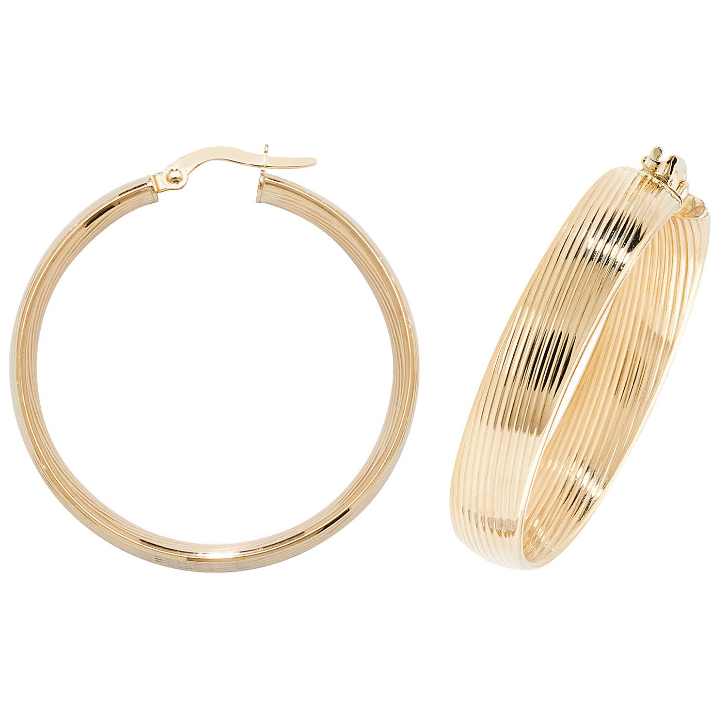 9CT YEL GOLD 30MM HOOP EARRINGS