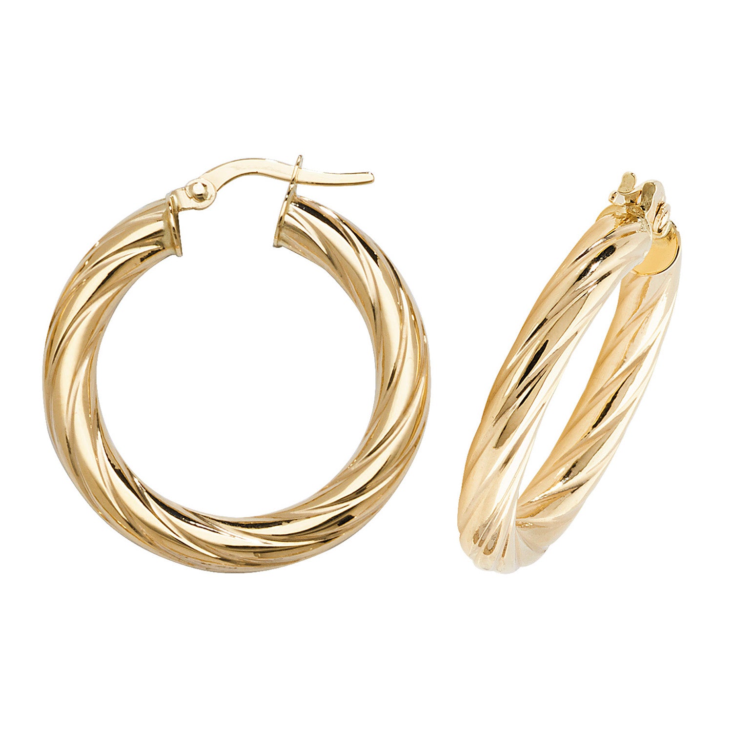 9CT YEL GOLD 20MM HOOP EARRINGS