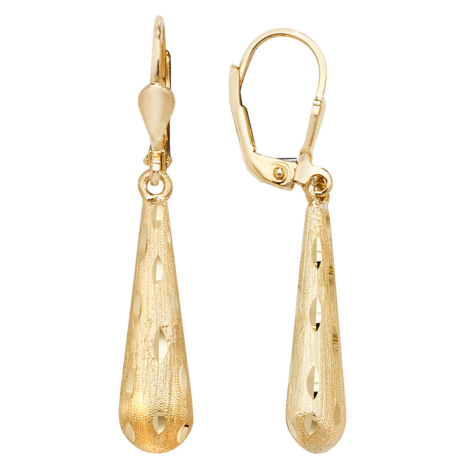 9CT YEL GOLD LEVER BACK DROP DC EARRINGS