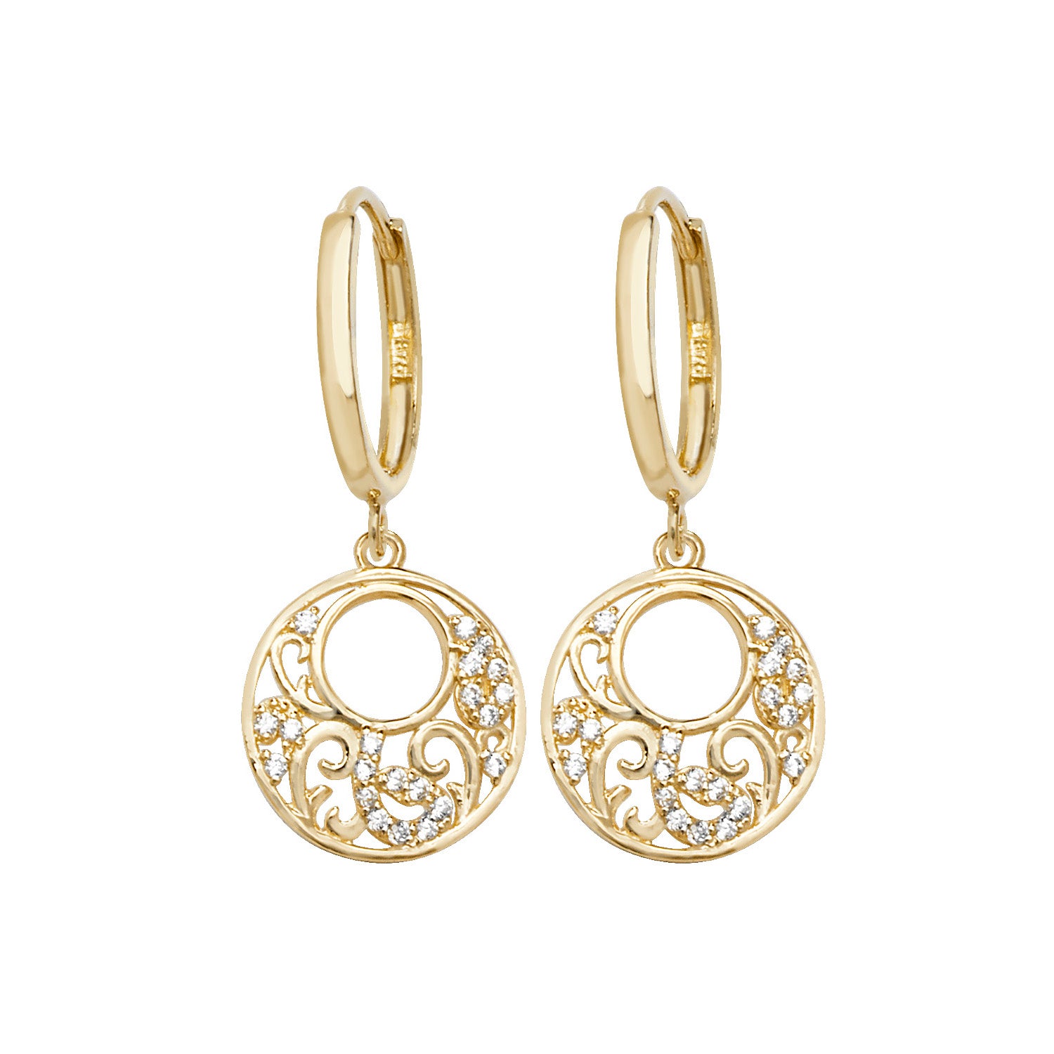 9CT YEL GOLD DROP  EARRINGS