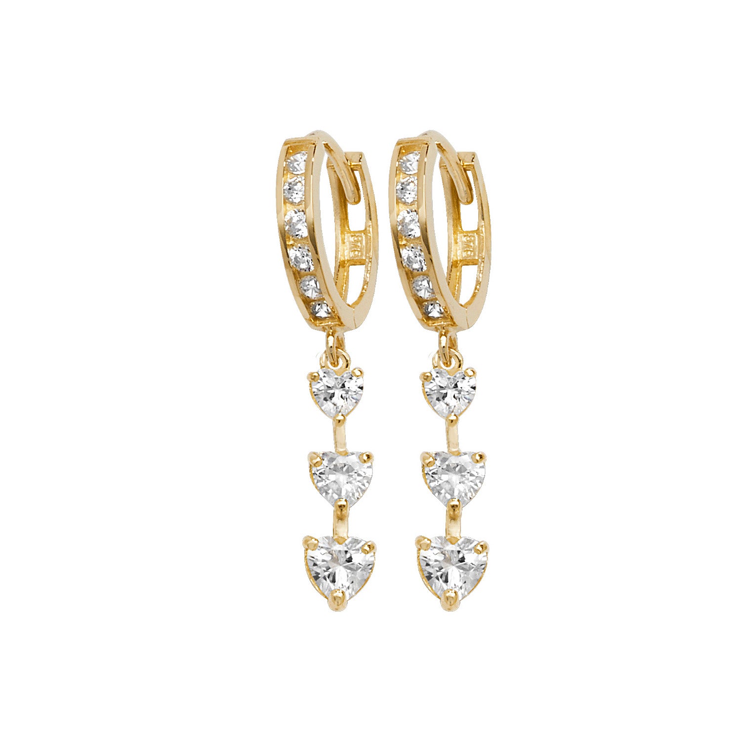 9CT YEL GOLD DROP  EARRINGS