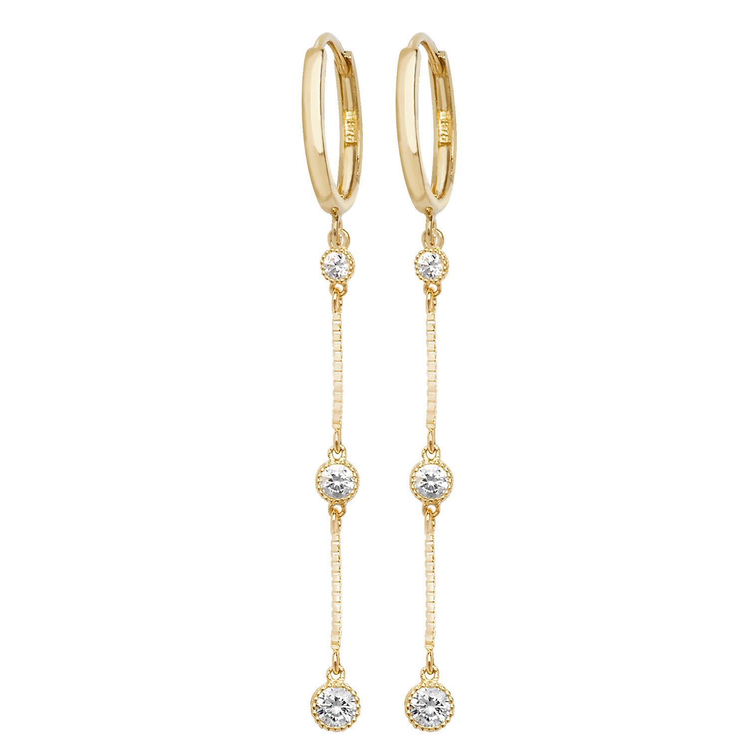 9CT YEL GOLD DROP EARRINGS