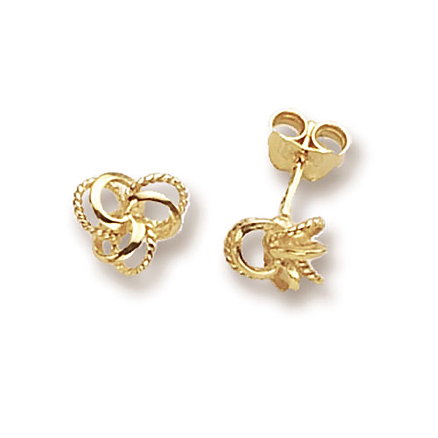 9CT YEL GOLD KNOT STUD EARRINGS