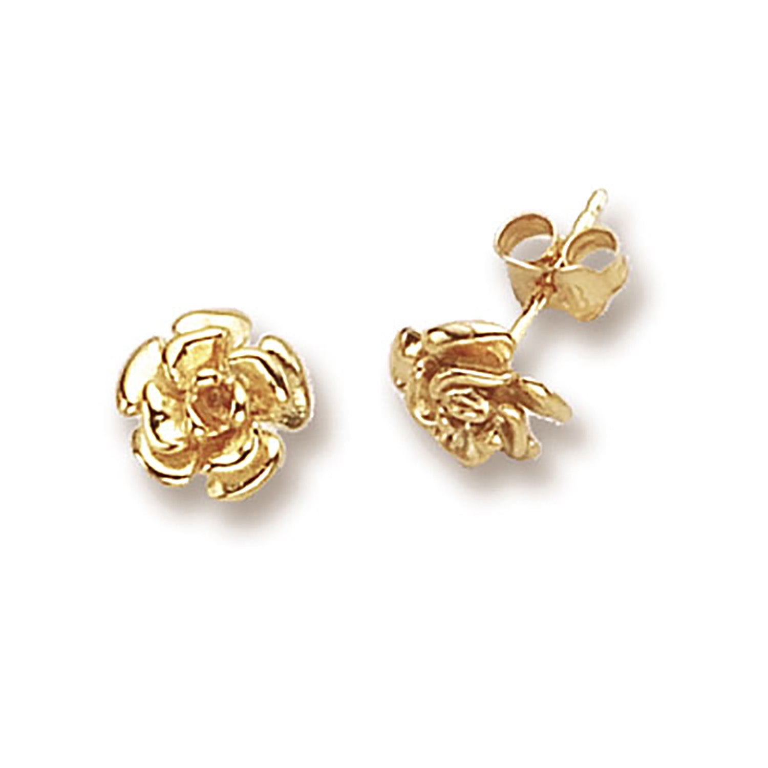 9CT YEL GOLD FLOWER STUD EARRINGS