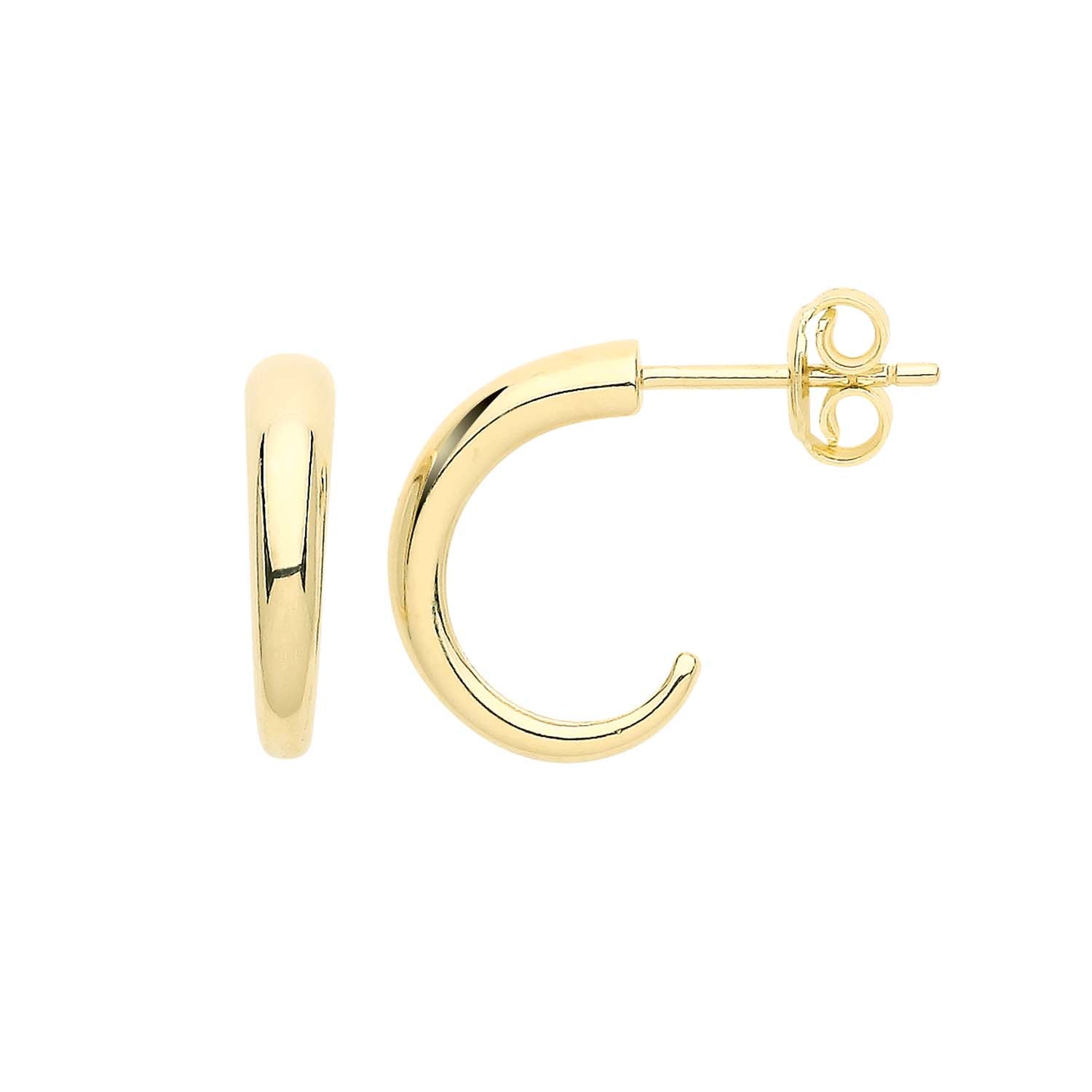 9CT YEL GOLD STUD HOOP EARRINGS