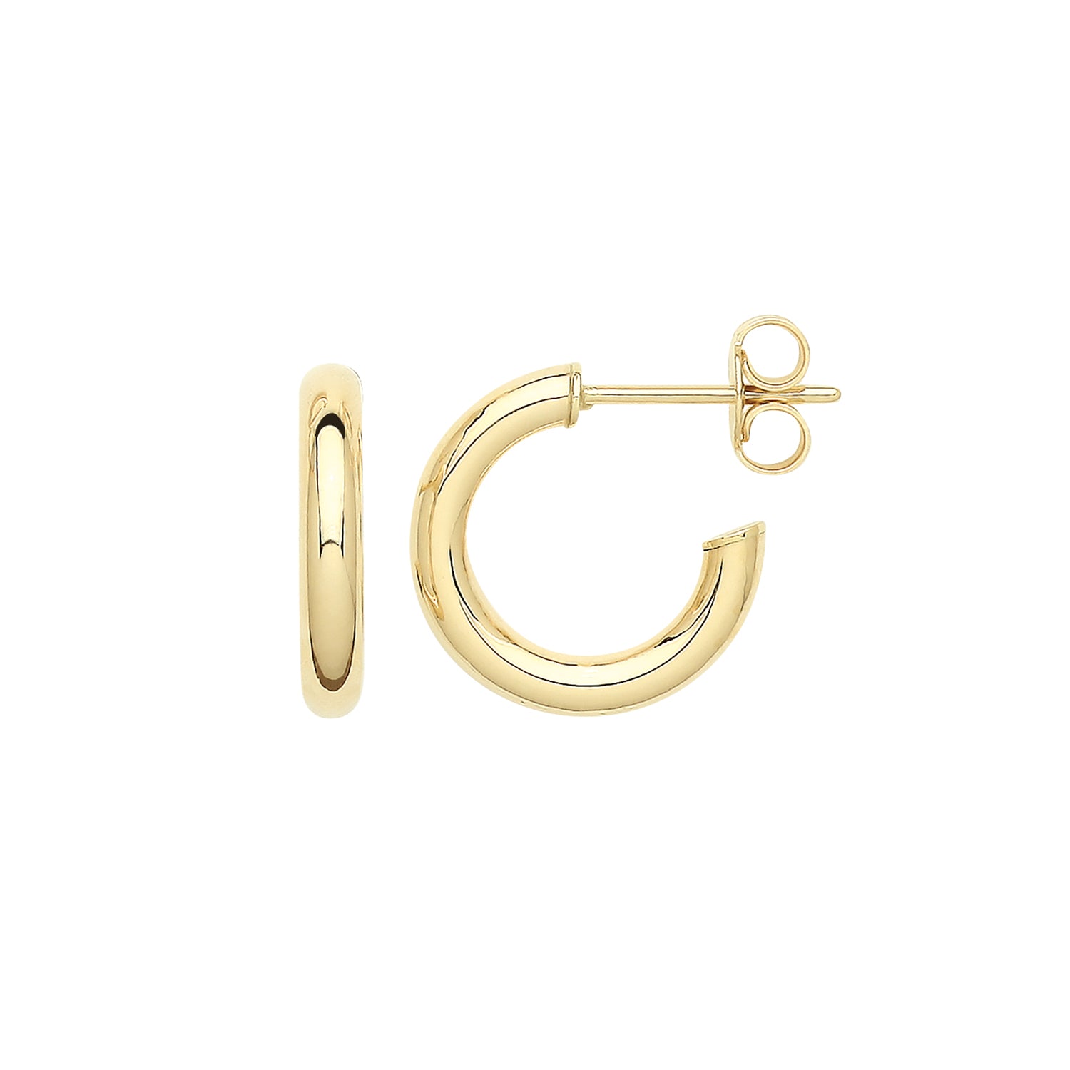 9CT YEL GOLD 12MM HOOPS WITH POST