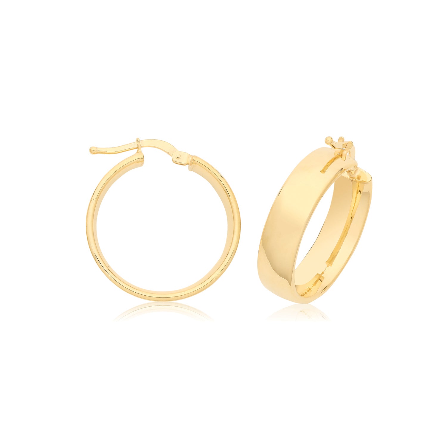 9CT YEL GOLD 08MM HOOP EARRINGS