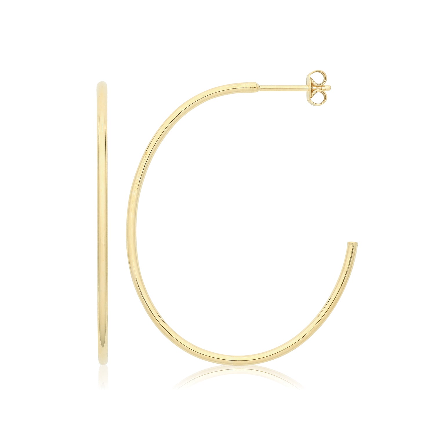 9CT YEL GOLD 3/4 HOOP STUDS