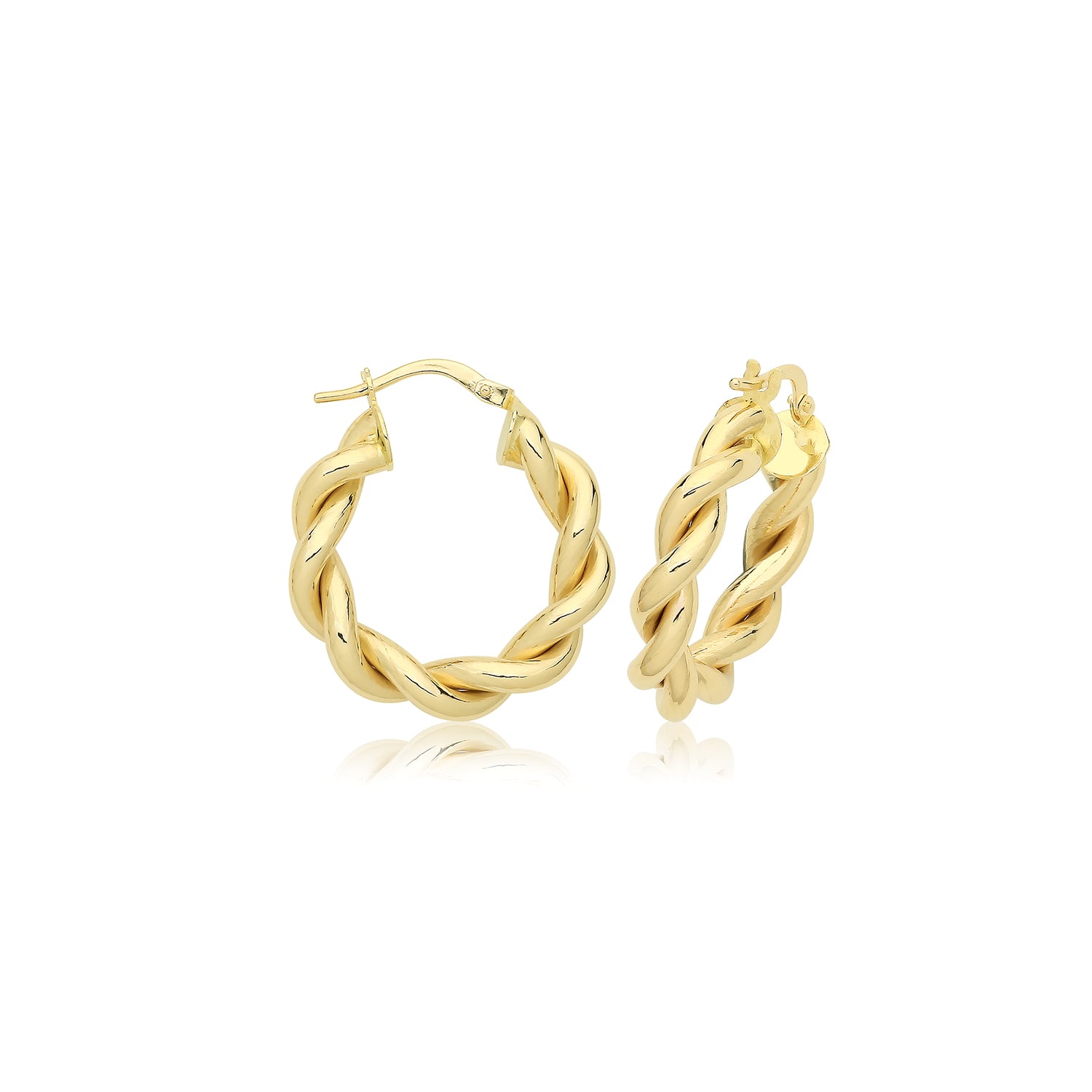 9CT YEL GOLD 15MM PLATED HOOP EARRINGS