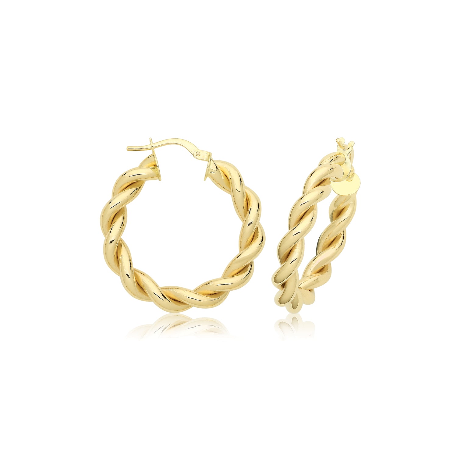 9CT YEL GOLD 20MM PLATED HOOP EARRINGS