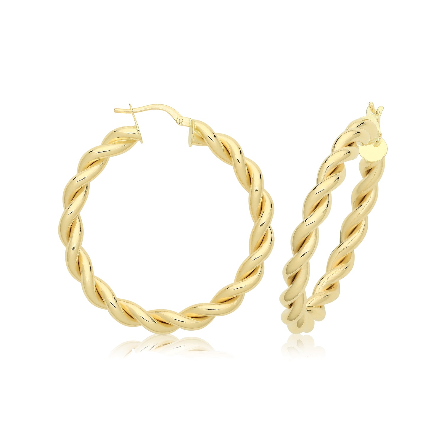 9CT YEL GOLD 30MM PLATED HOOP EARRINGS