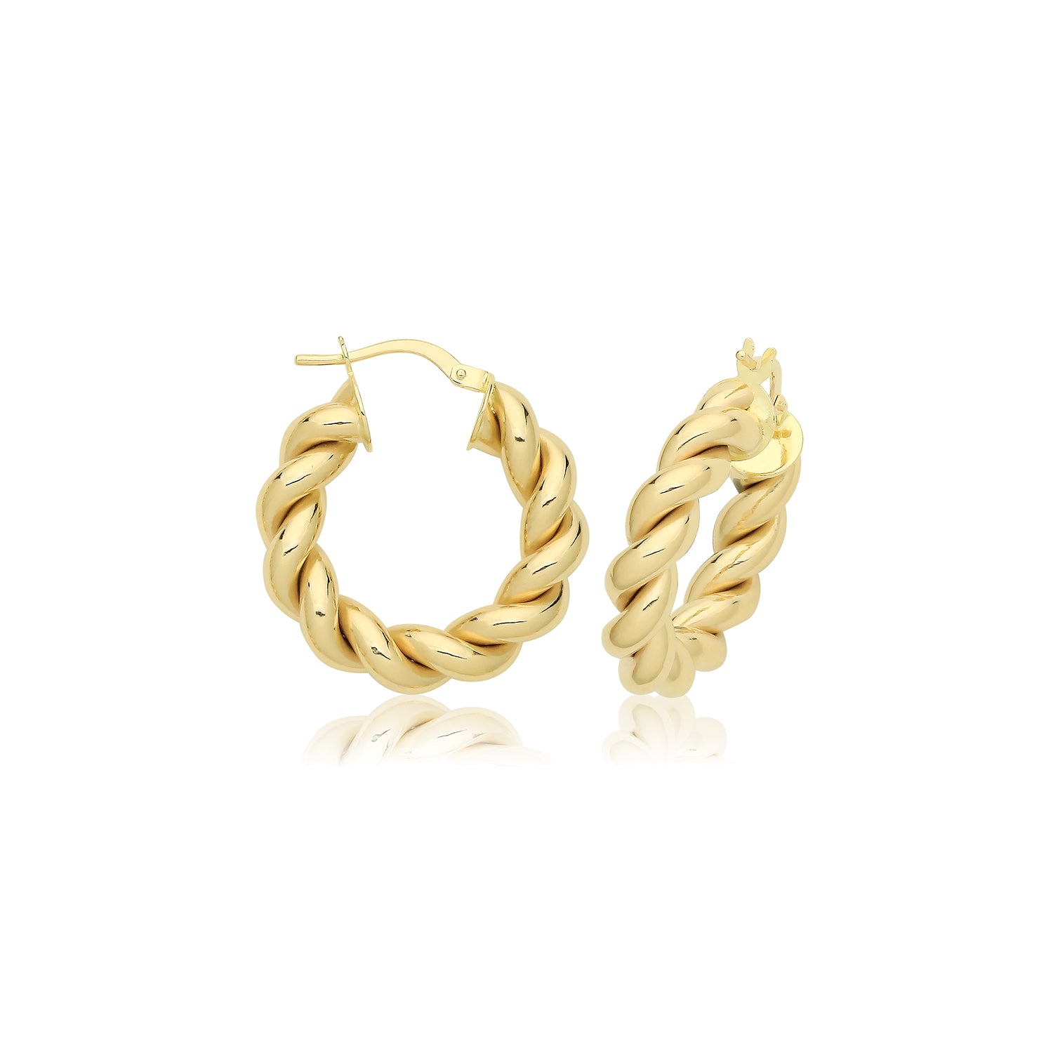 9CT YEL GOLD 15MM PLATED HOOP EARRINGS