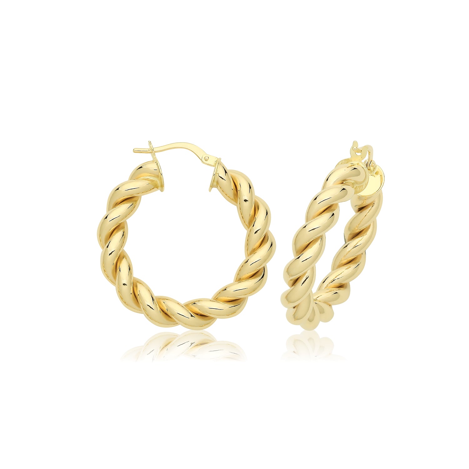 9CT YEL GOLD 20MM PLATED HOOP EARRINGS