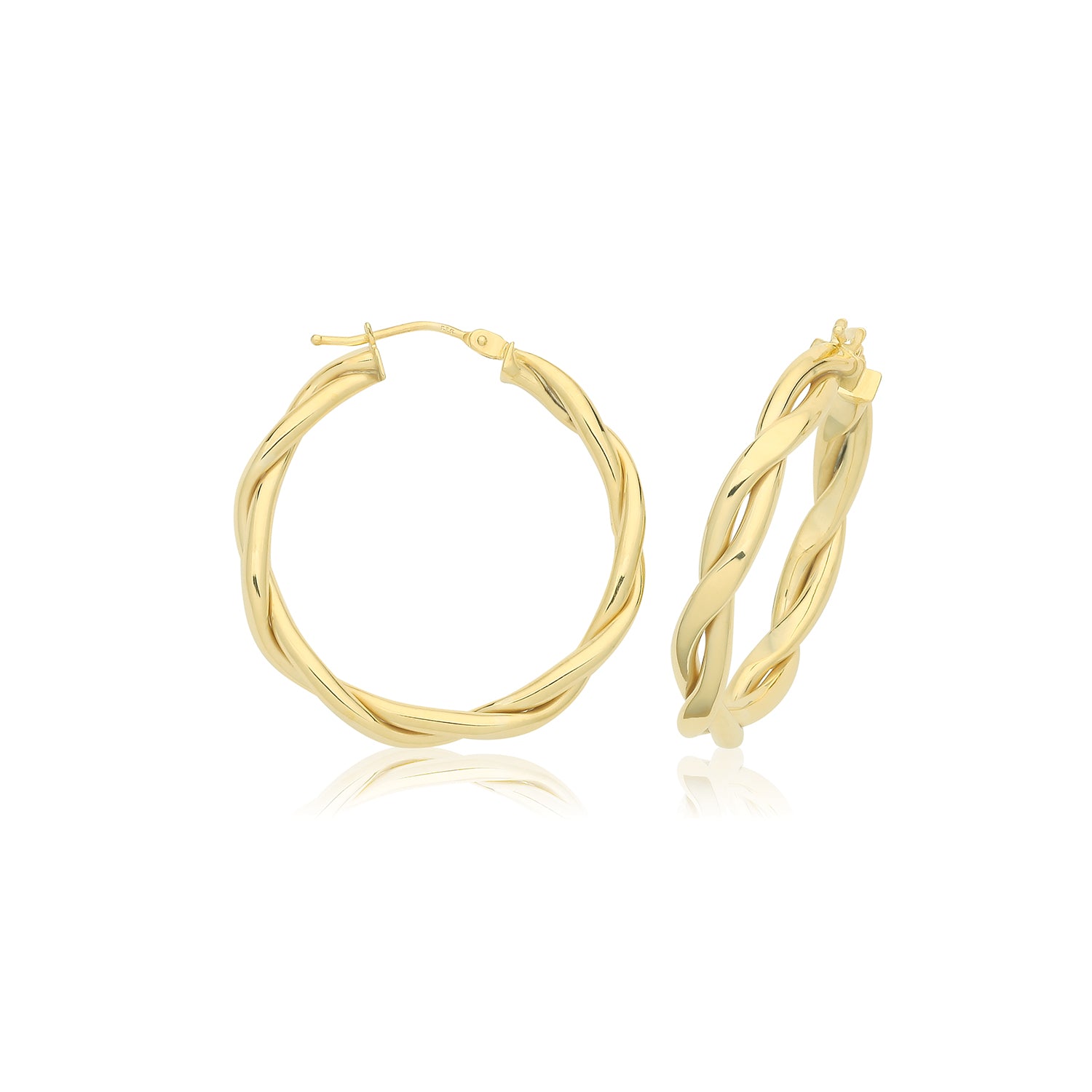 9CT YEL GOLD 25MM HOOP EARRINGS