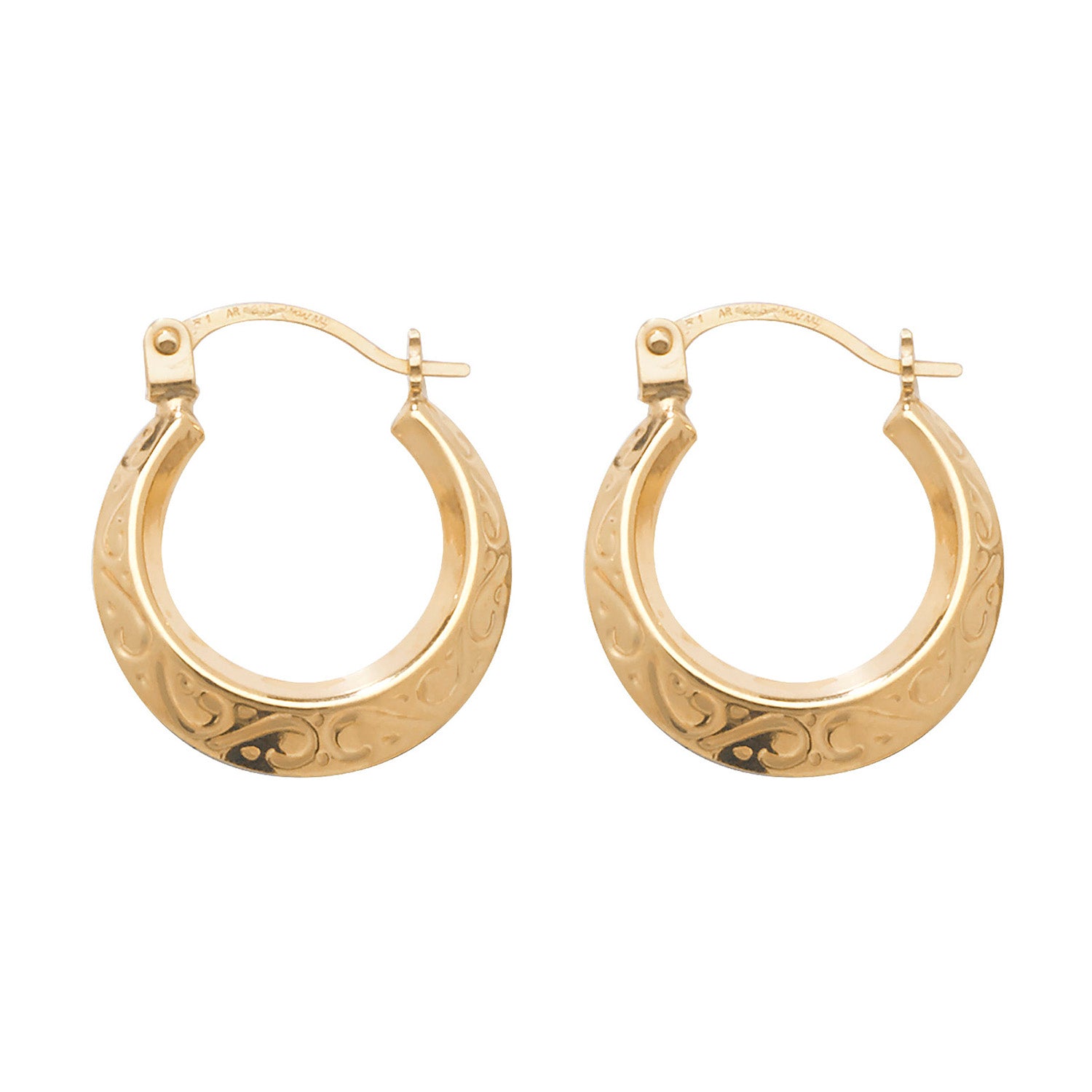 9CT YEL GOLD 10MM CREOLE EARRINGS