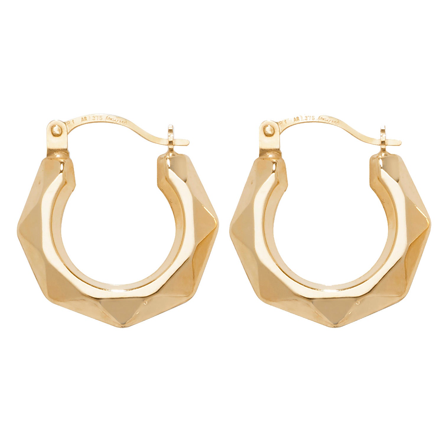 9CT YEL GOLD 10MM CREOLE EARRINGS