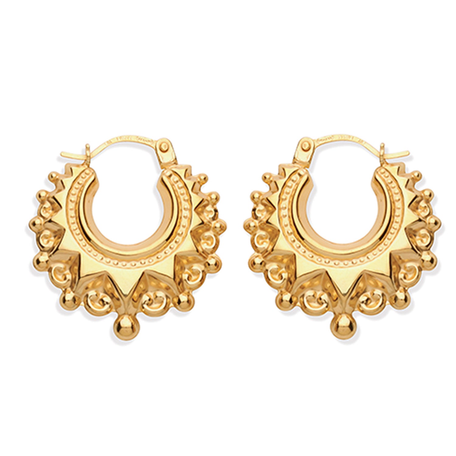 9CT YEL GOLD CREOLE EARRINGS