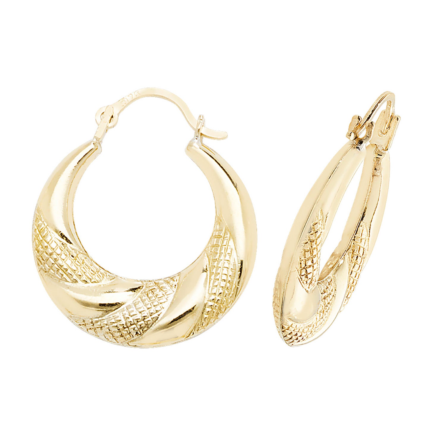 9CT YEL GOLD CREOLE EARRINGS