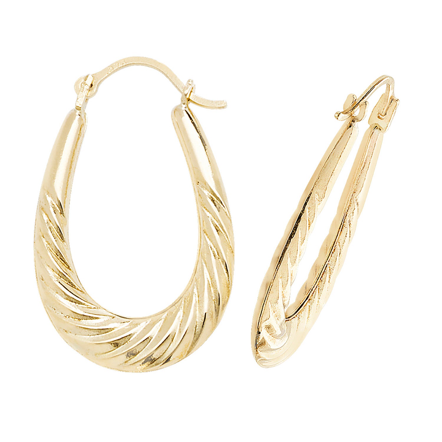 9CT YEL GOLD CREOLE EARRINGS