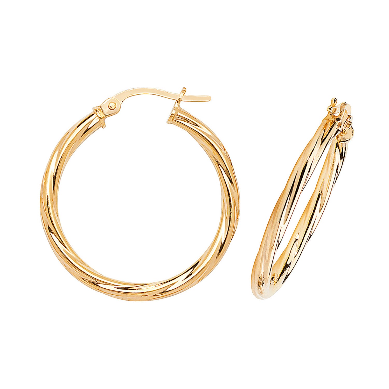 9CT YEL GOLD 20MM HOOP EARRINGS