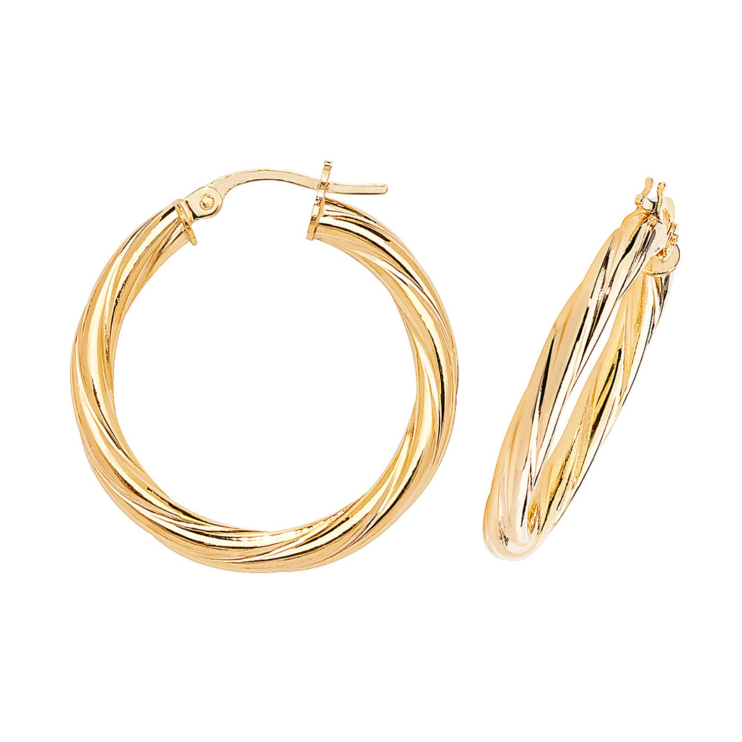 9CT YEL GOLD 20MM HOOP EARRINGS