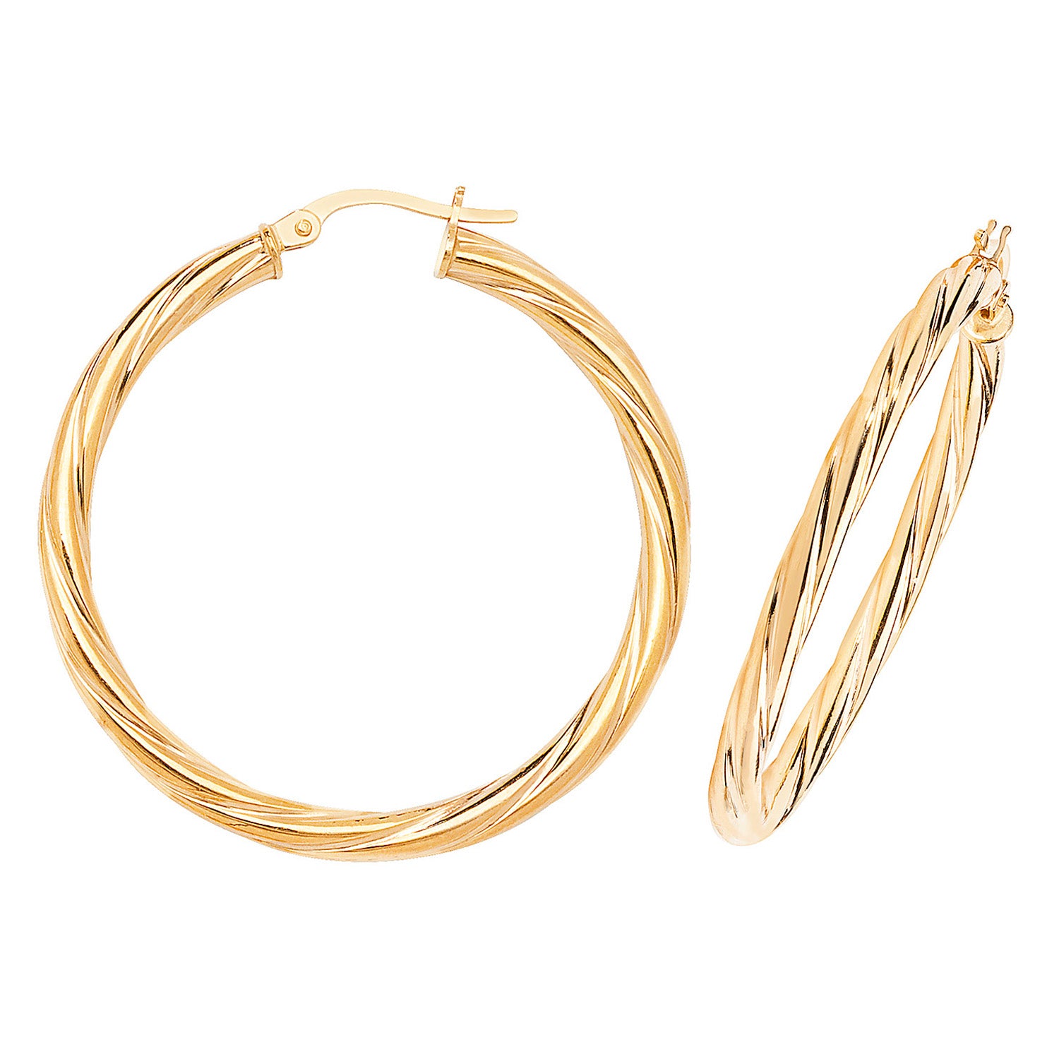 9CT YEL GOLD 30MM HOOP EARRINGS