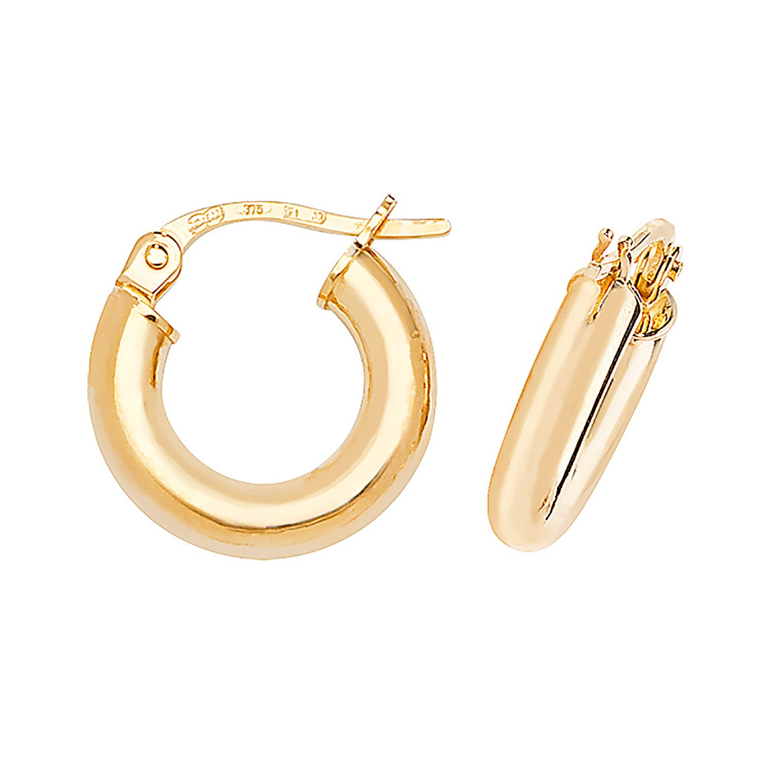 9CT YEL GOLD  08MM HOOP EARRINGS