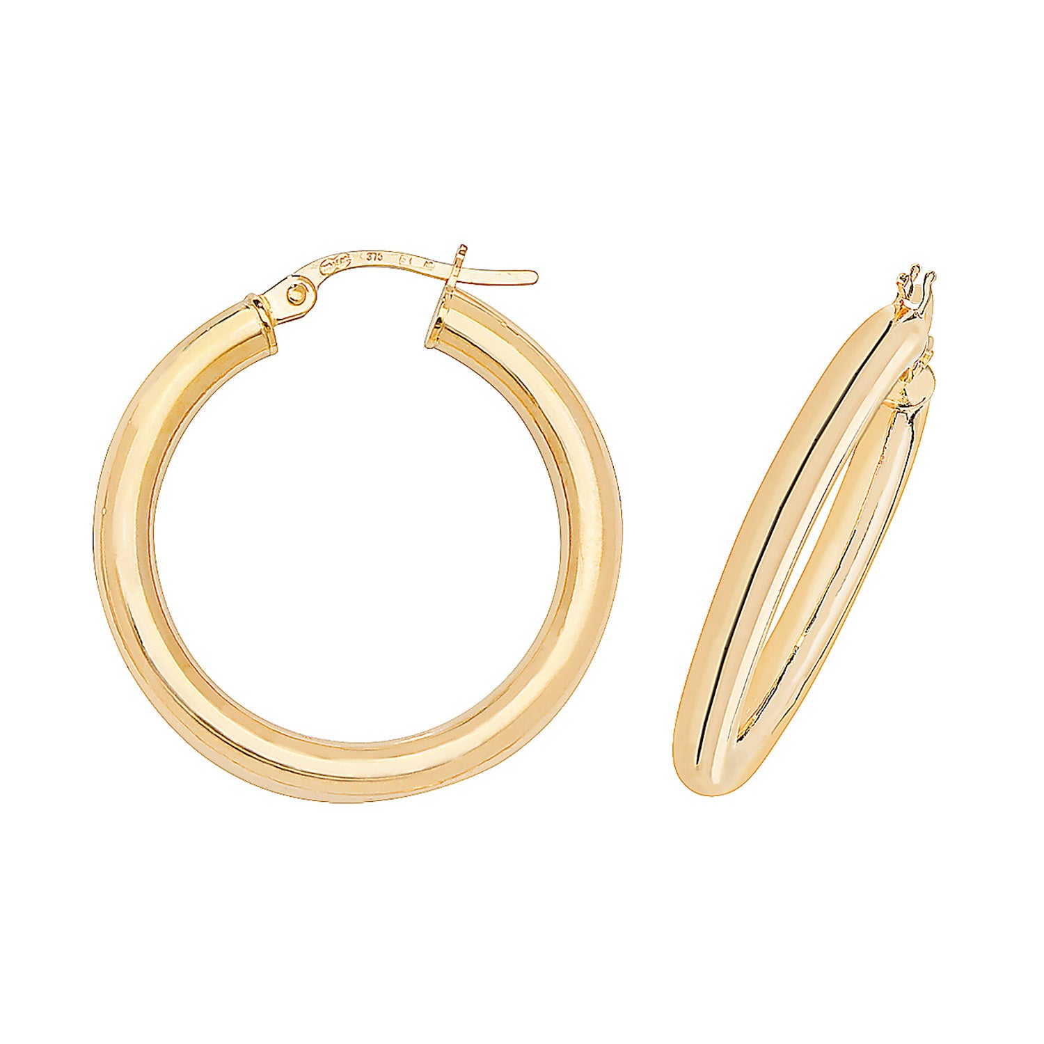 9CT YEL GOLD  20MM HOOP EARRINGS