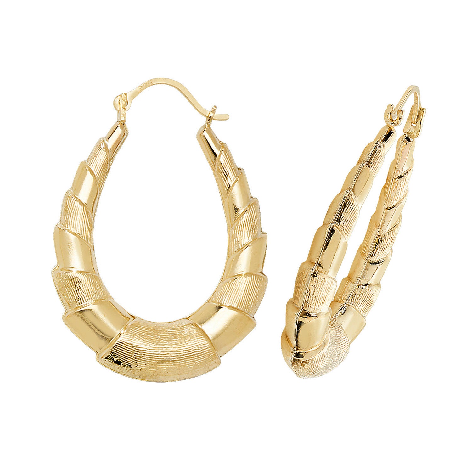 9CT YEL GOLD CREOLE EARRINGS