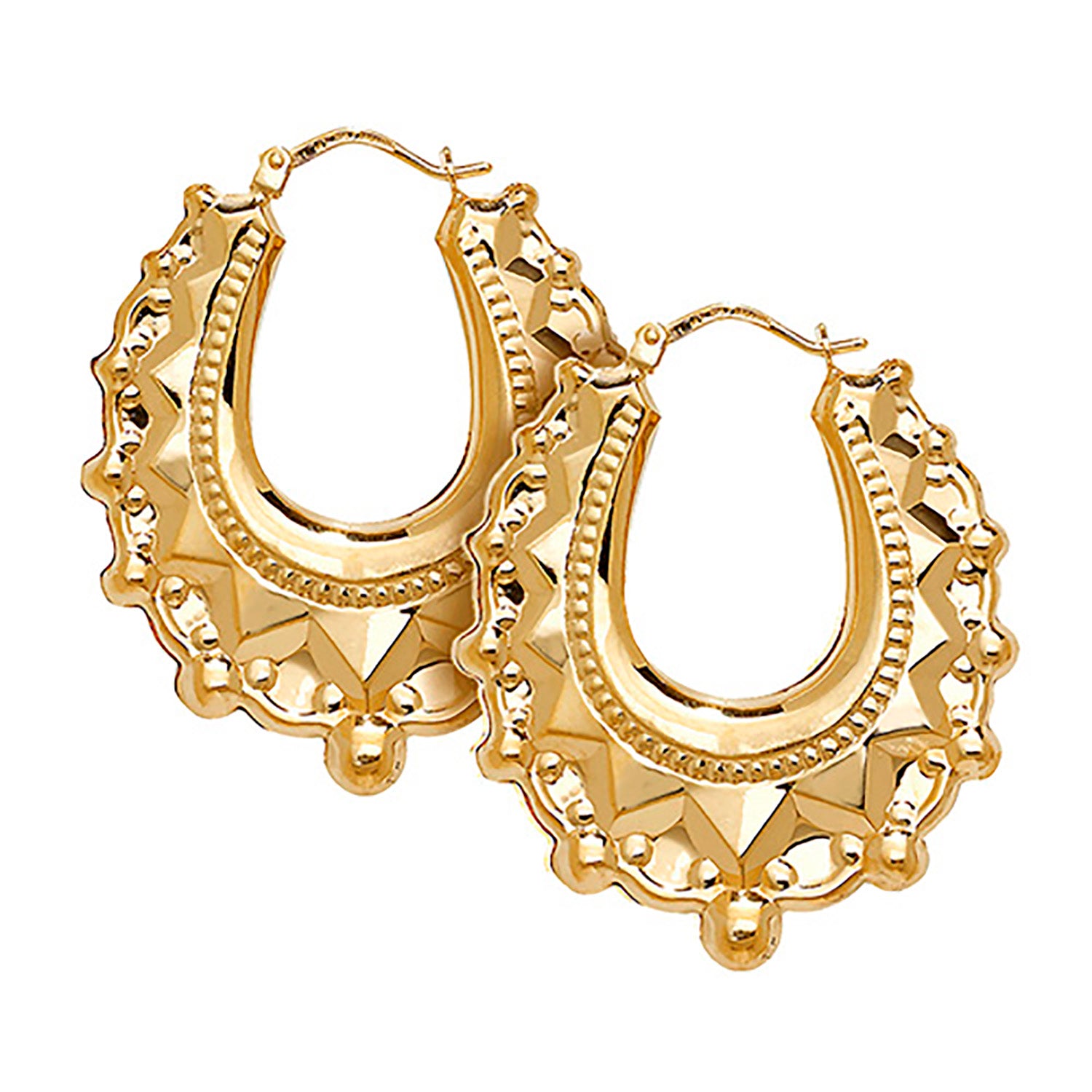 9CT YEL GOLD CREOLE EARRINGS