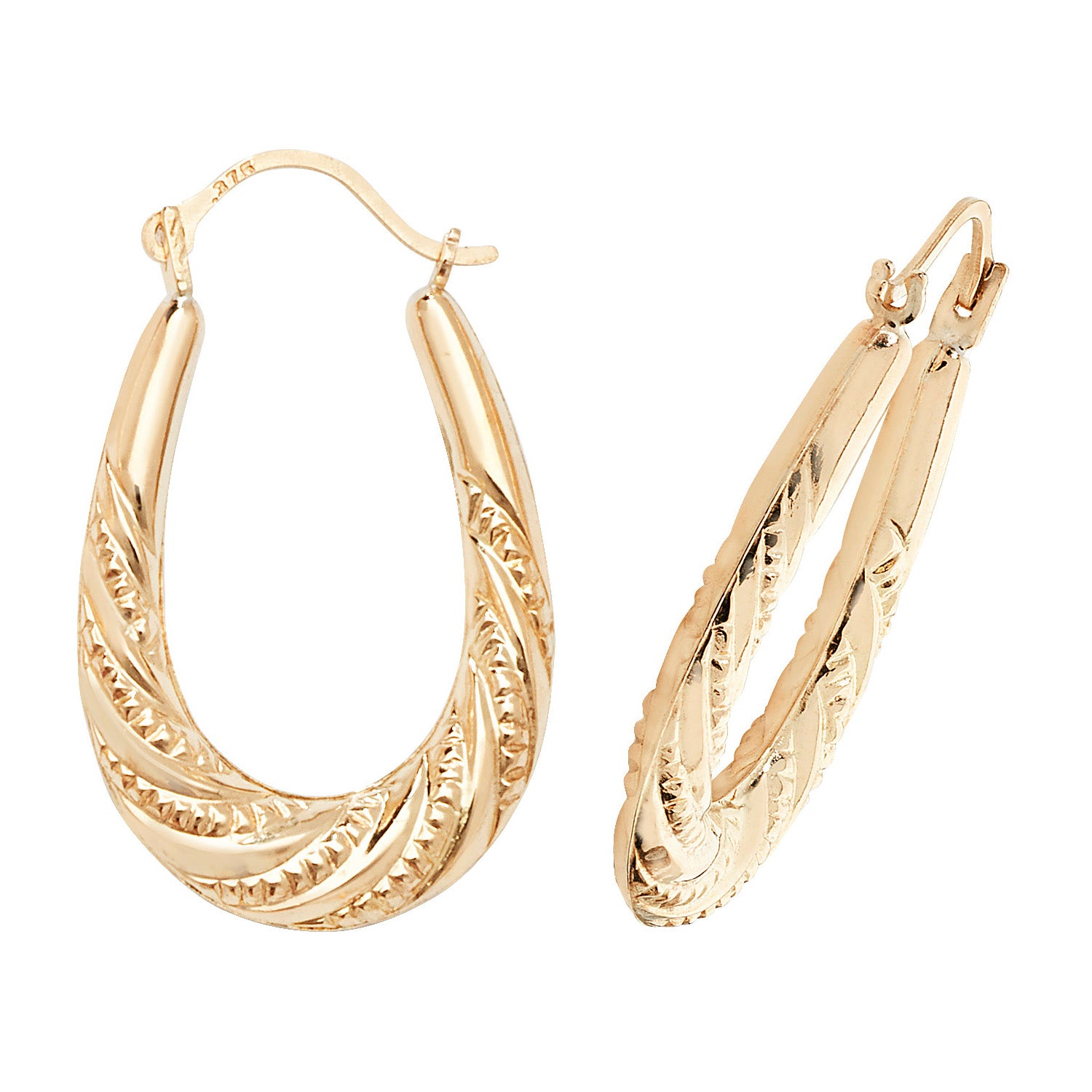 9CT YEL GOLD CREOLE EARRINGS