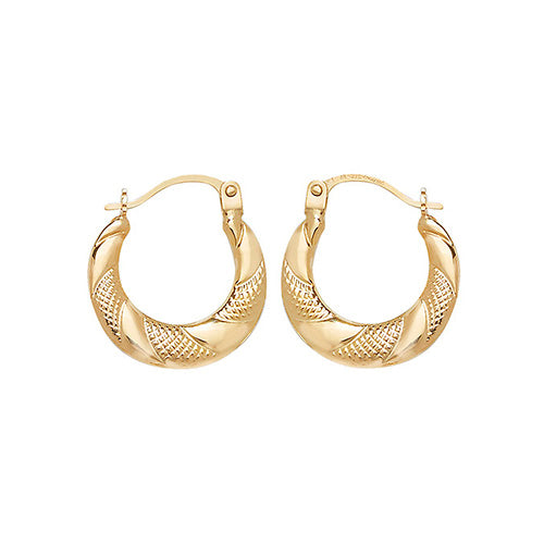 9CT YEL GOLD 08MM CREOLE EARRINGS