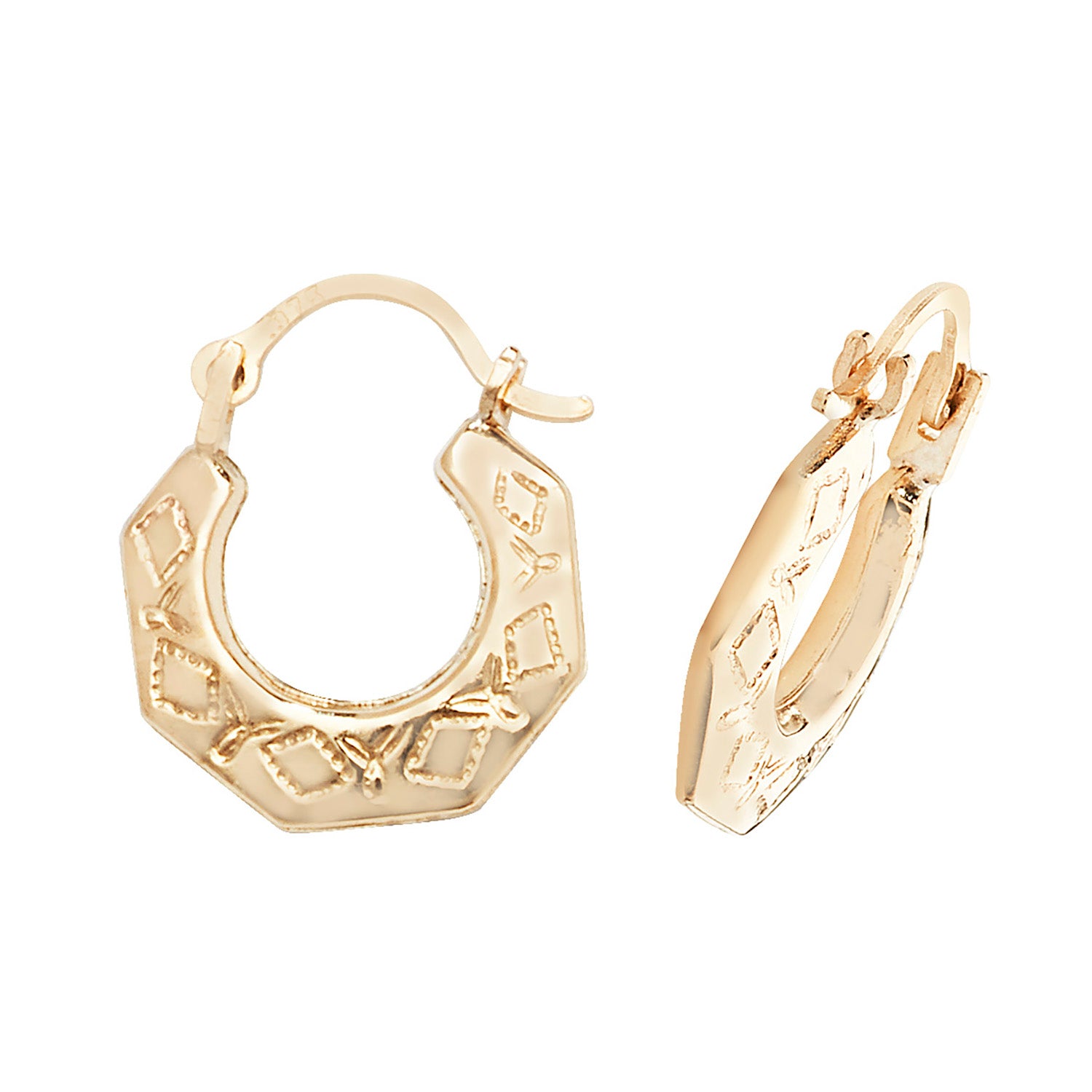9CT YEL GOLD BABIES' CREOLE EARRINGS