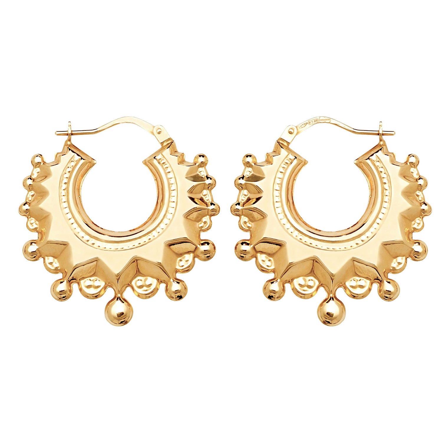 9CT YEL GOLD CREOLE EARRINGS