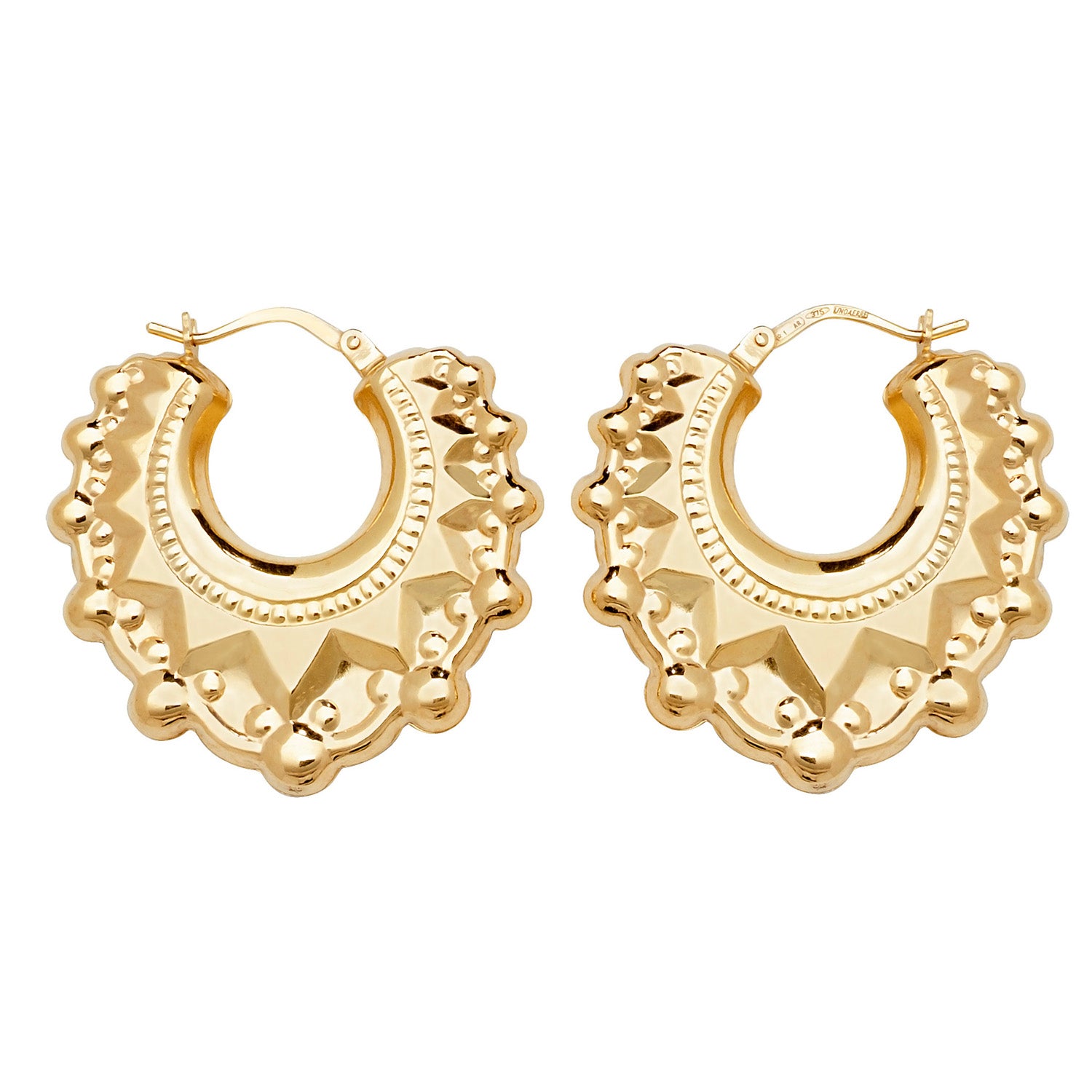 9CT YEL GOLD CREOLE EARRINGS