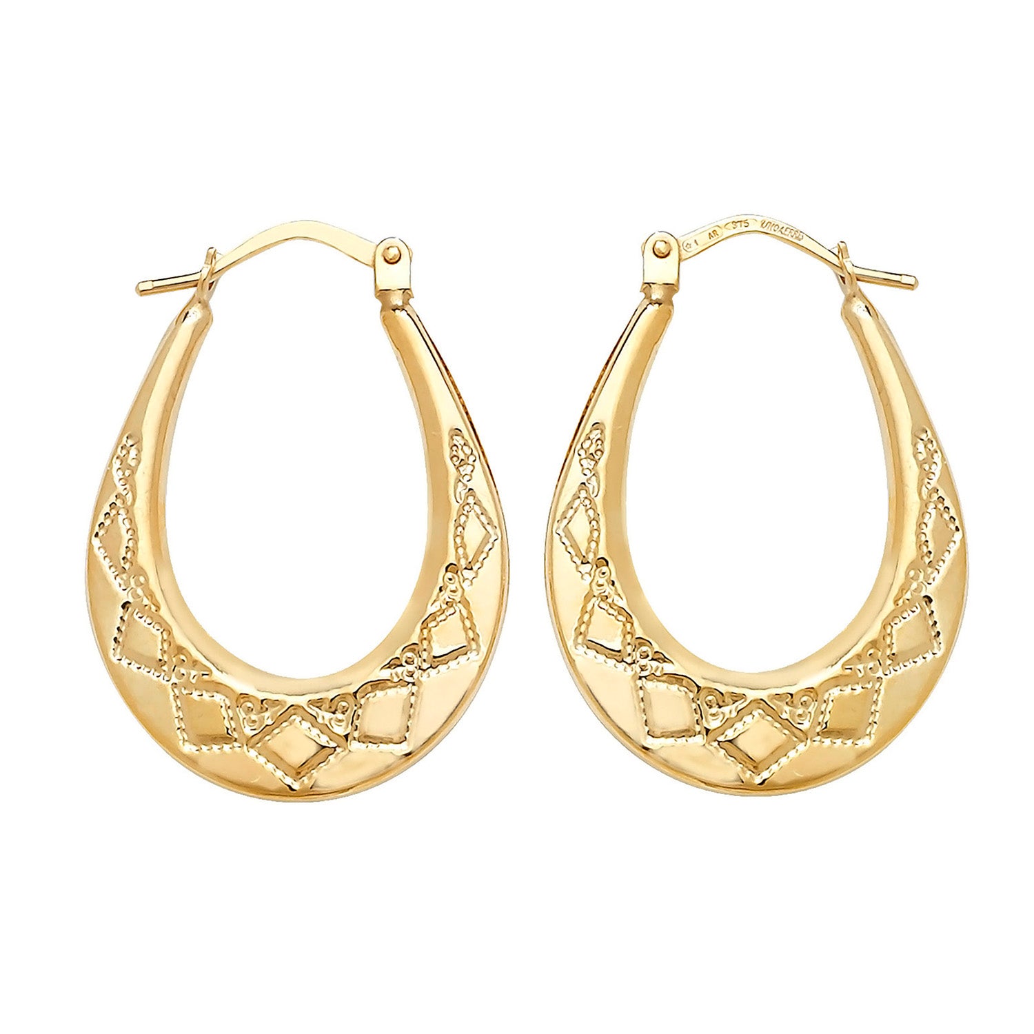 9CT YEL GOLD CREOLE EARRINGS