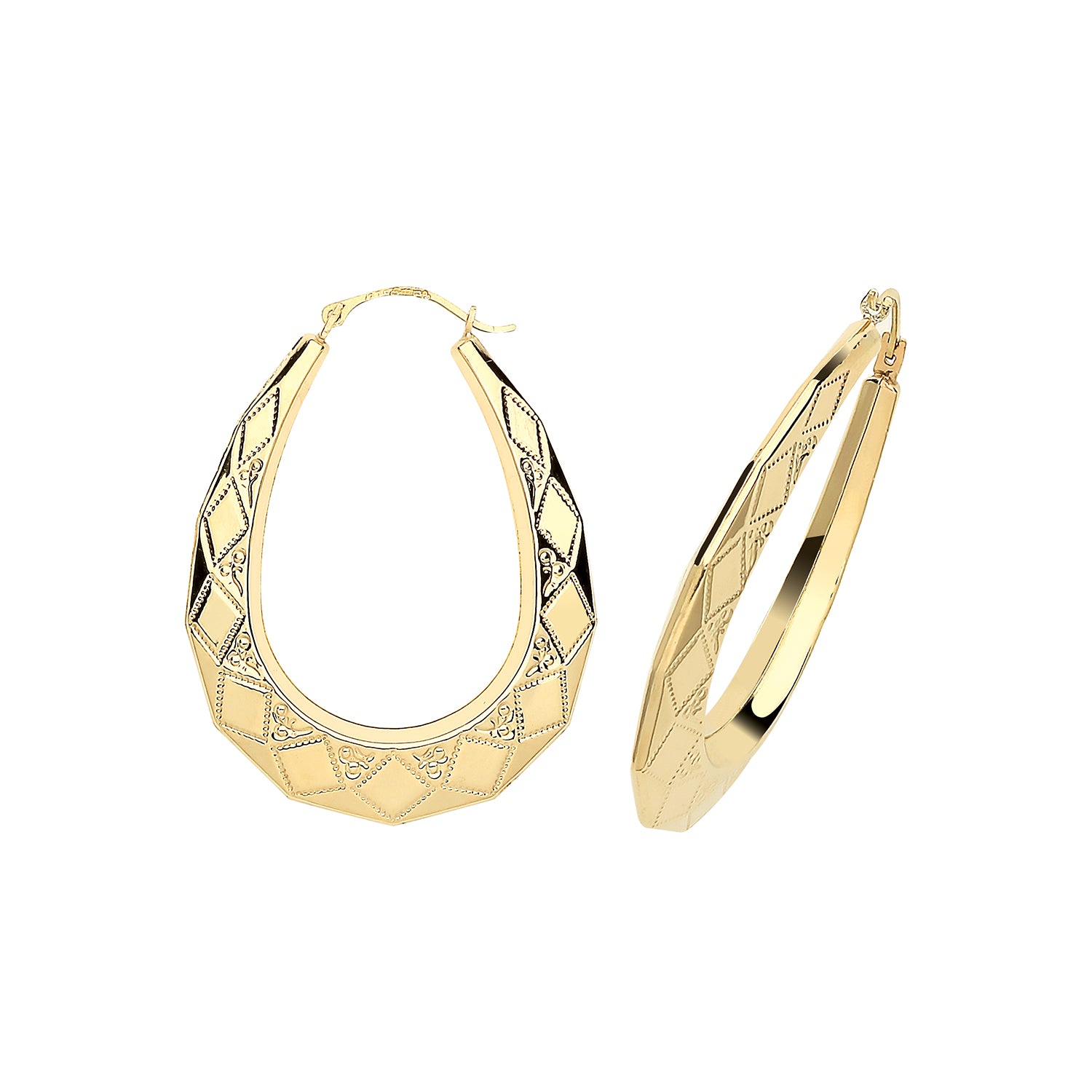 9CT YEL GOLD CREOLE EARRINGS