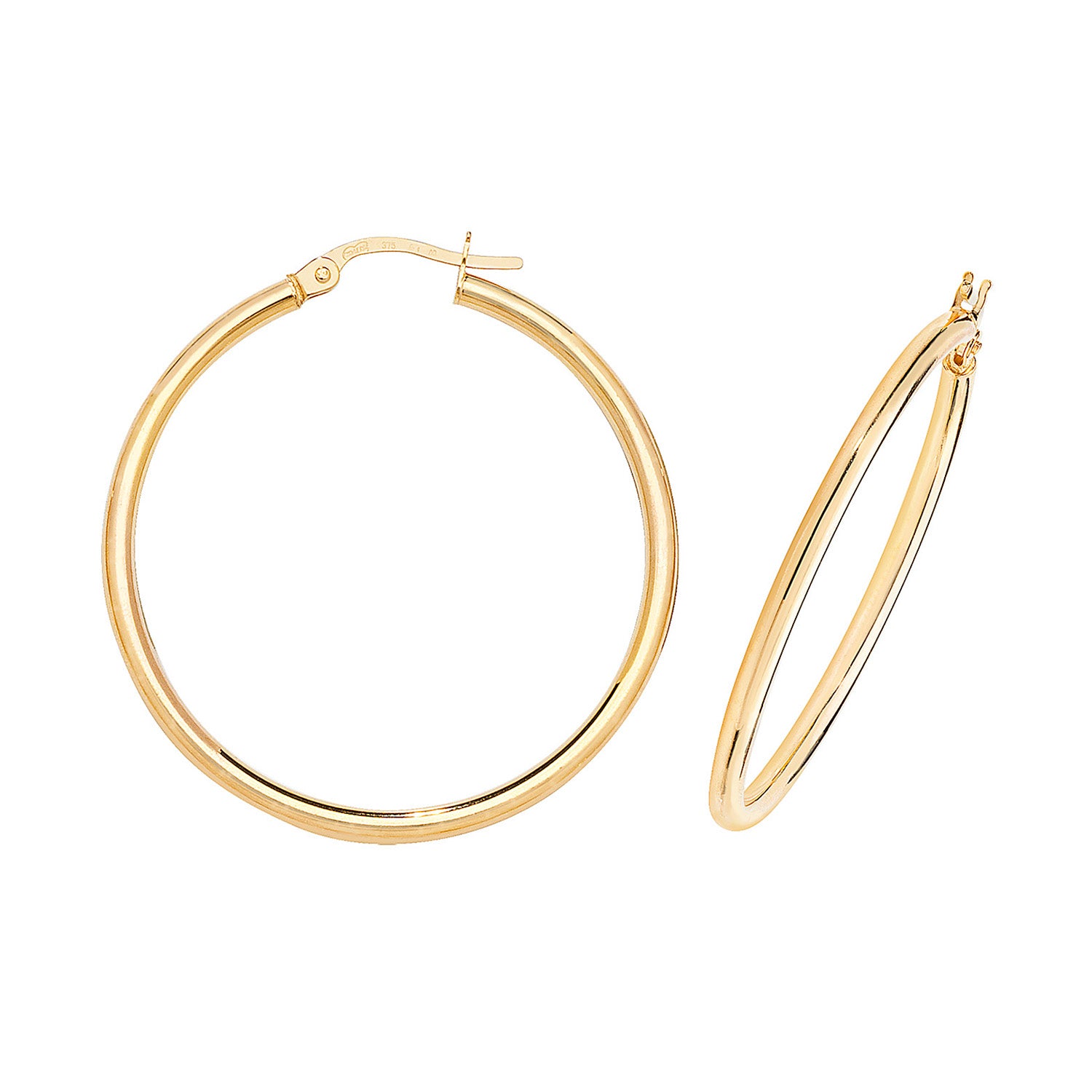 9CT YEL GOLD 30MM HOOP EARRINGS