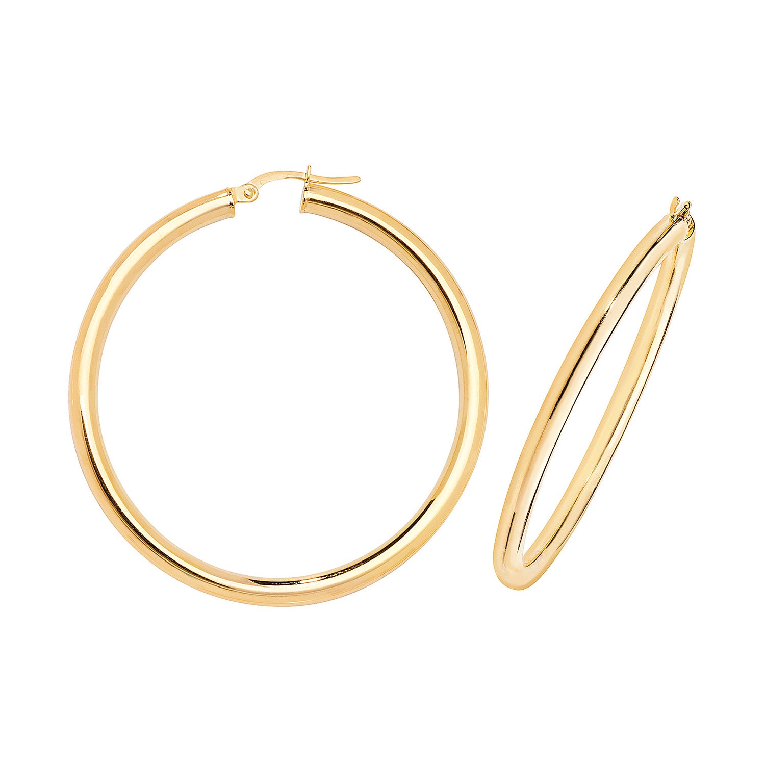 9CT YEL GOLD 35MM HOOP EARRINGS