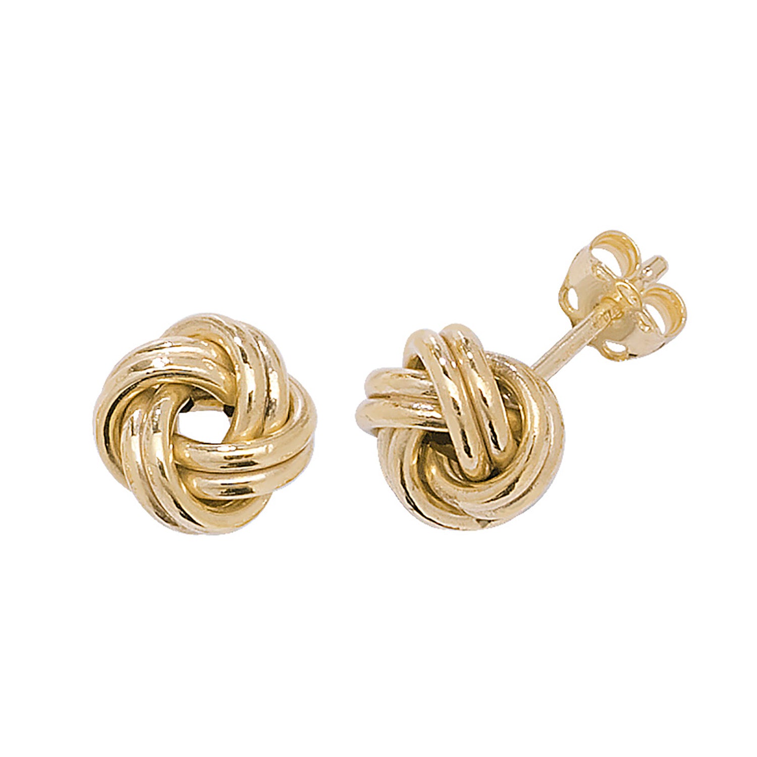 9CT YEL GOLD DOUBLE KNOT STUD EARRINGS