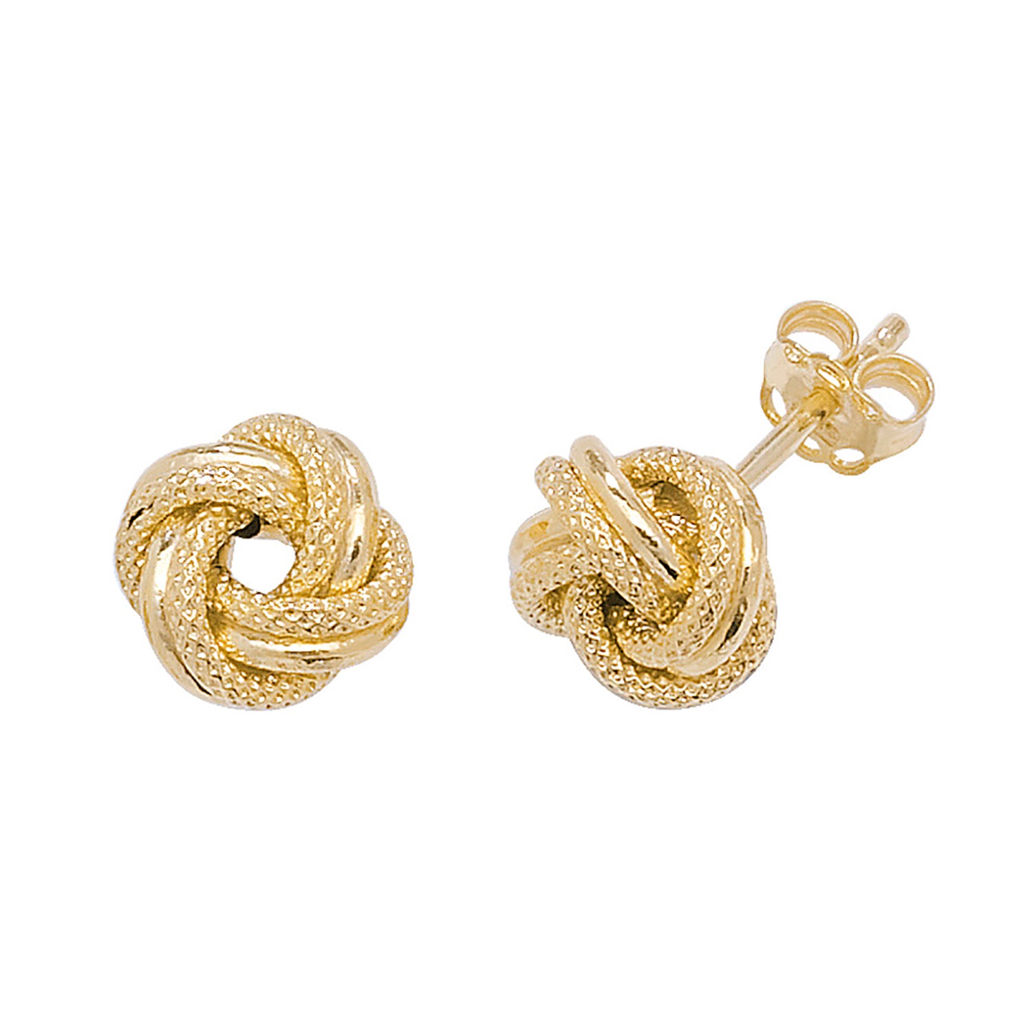 9CT YEL GOLD DOUBLE KNOT STUD EARRINGS