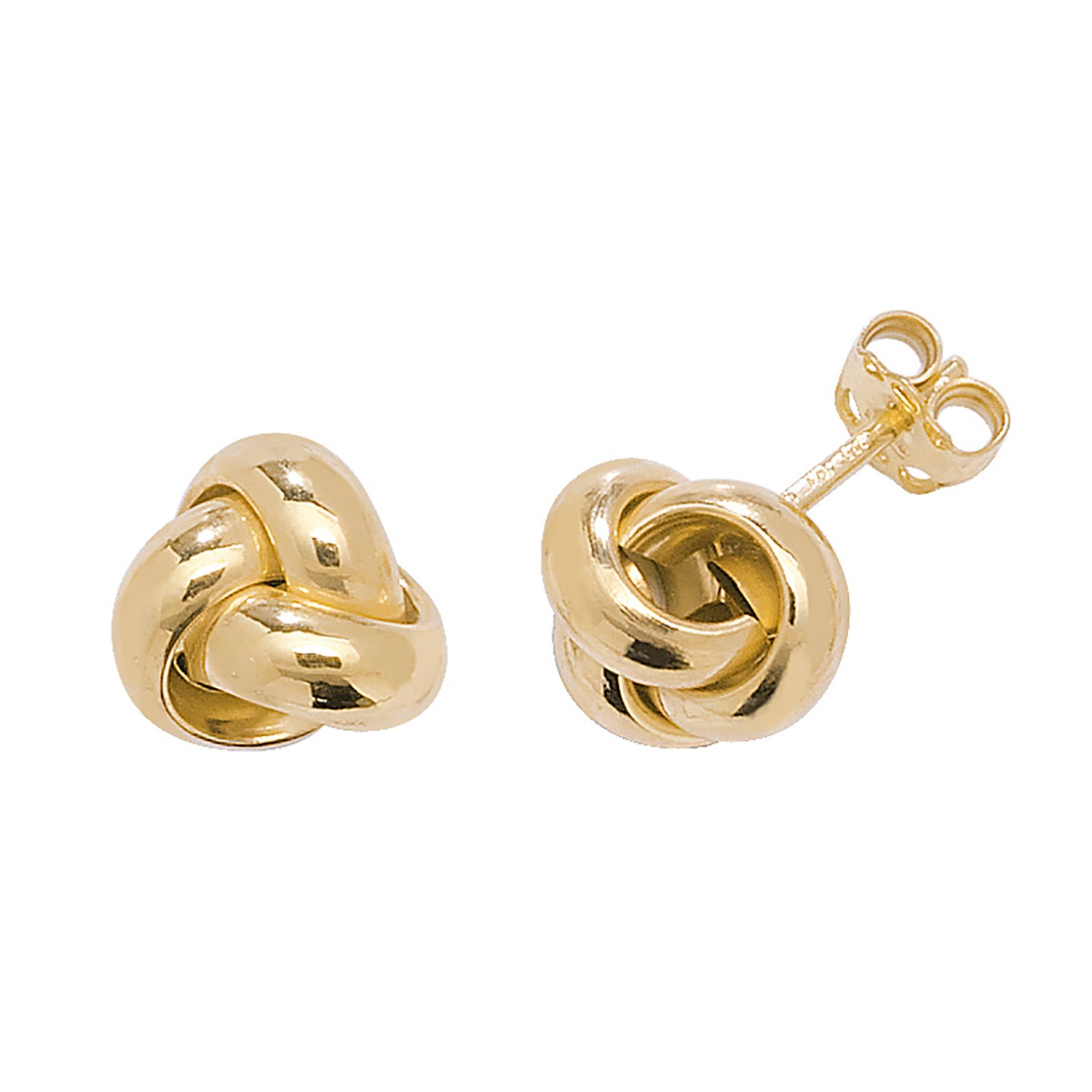 9CT YEL GOLD KNOT STUD EARRINGS