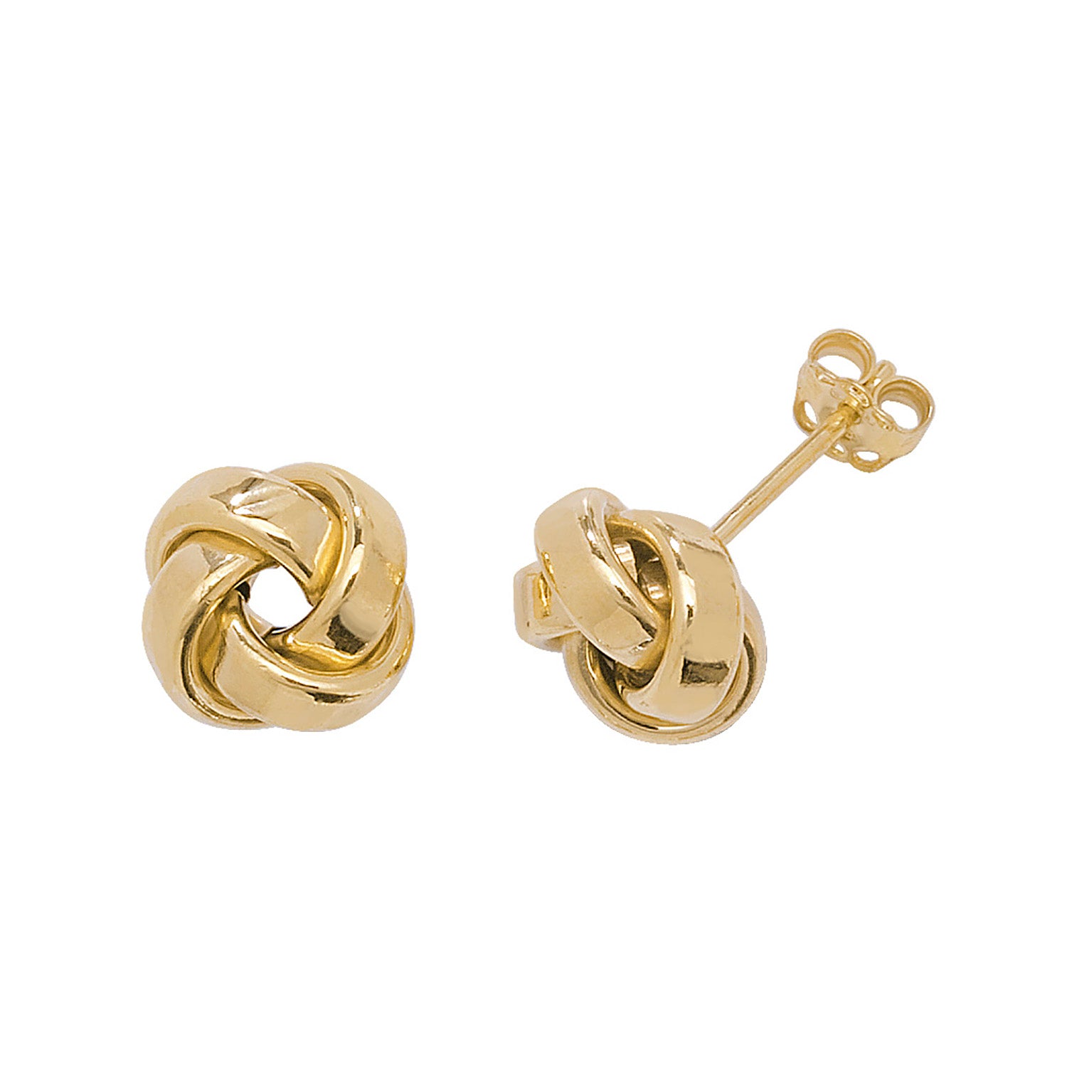 9CT YEL GOLD KNOT STUD EARRINGS
