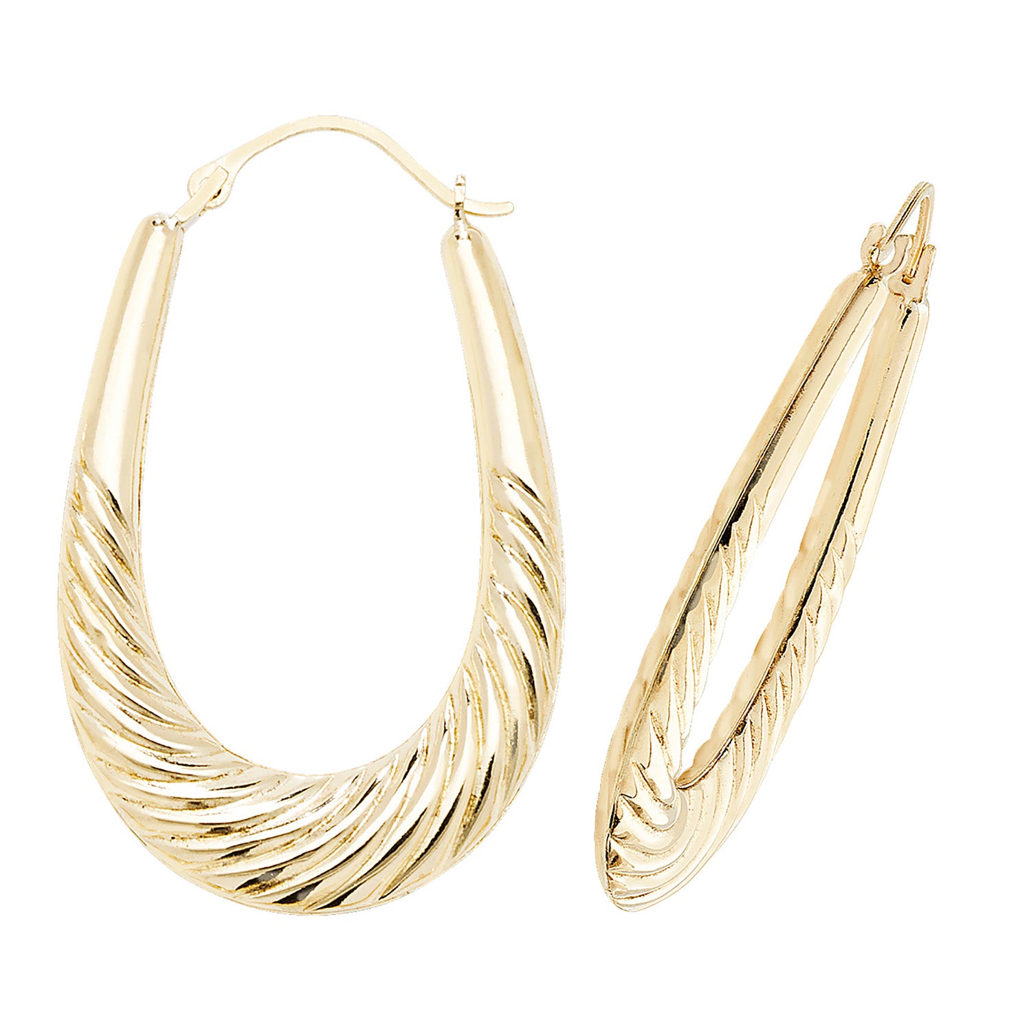 9CT YEL GOLD CREOLE EARRINGS