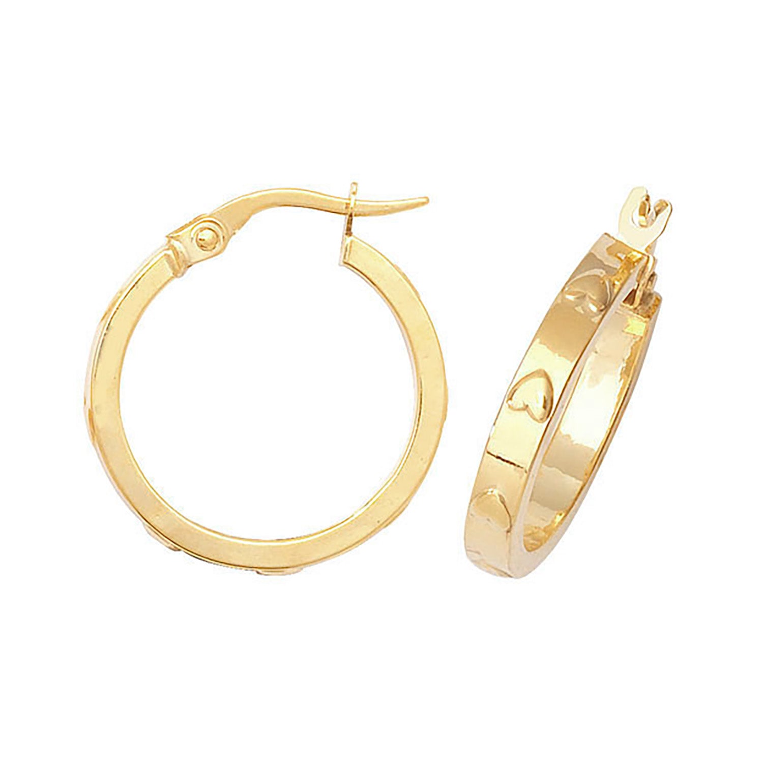 9CT YEL GOLD 15MM HOOP EARRINGS