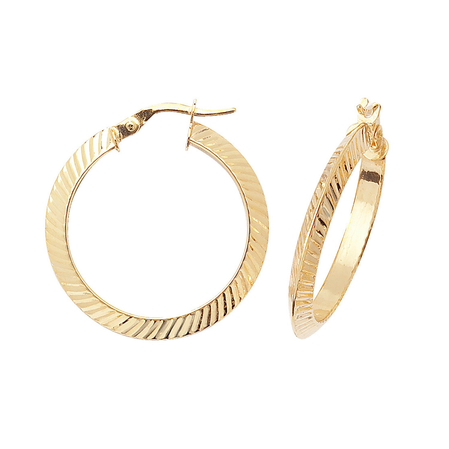 9CT YEL GOLD 25MM HOOP EARRINGS