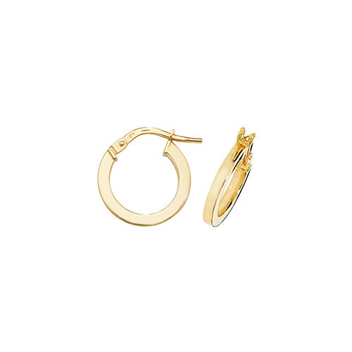 9CT YEL GOLD 08MM HOOP EARRINGS