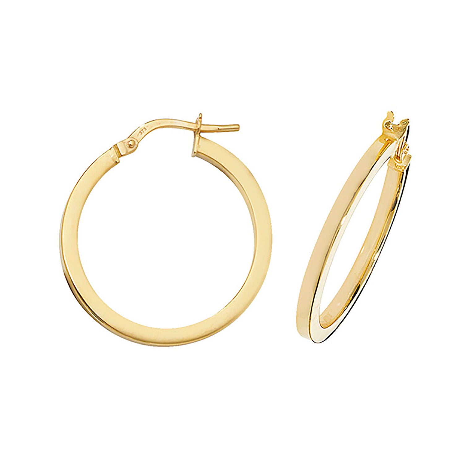 9CT YEL GOLD 20MM HOOP EARRINGS