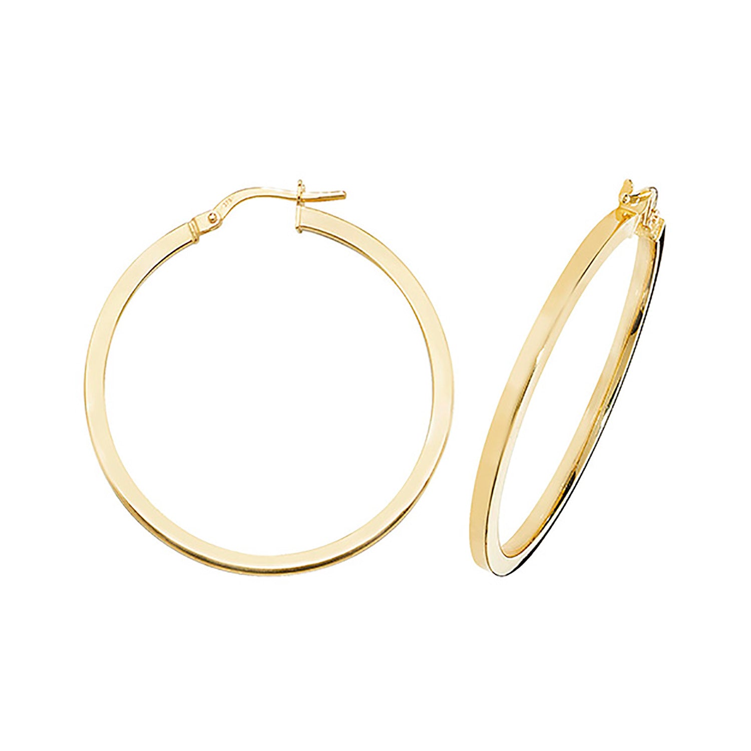 9CT YEL GOLD 30MM HOOP EARRINGS