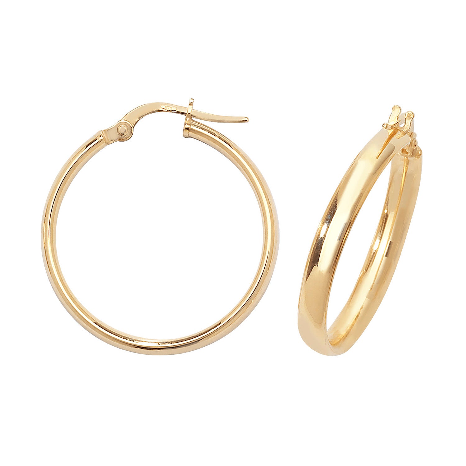 9CT YEL GOLD 20MM HOOP EARRINGS